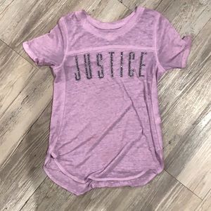 Justice Purple Sheer Top